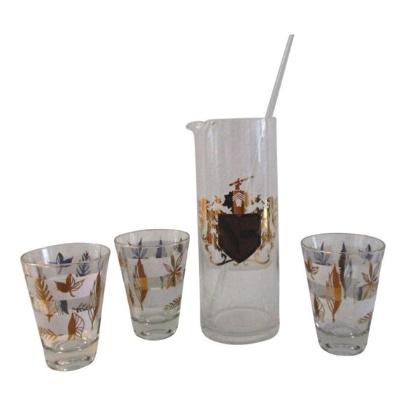 Mid-Century Knight Coat of Arms Cocktail Set, 5 Pcs - Picture 1 of 6
